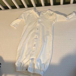 Pixie Lily white button down sleeping gown sack, 3-6 MO. Brand new